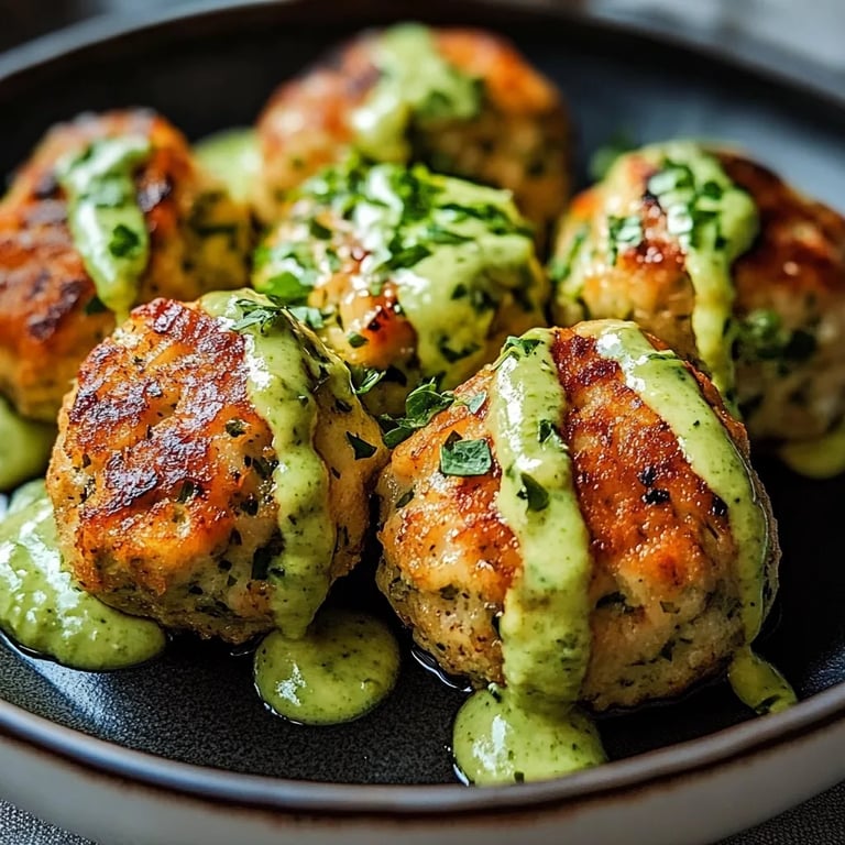 Salmon Balls with Creamy Avocado Sauce