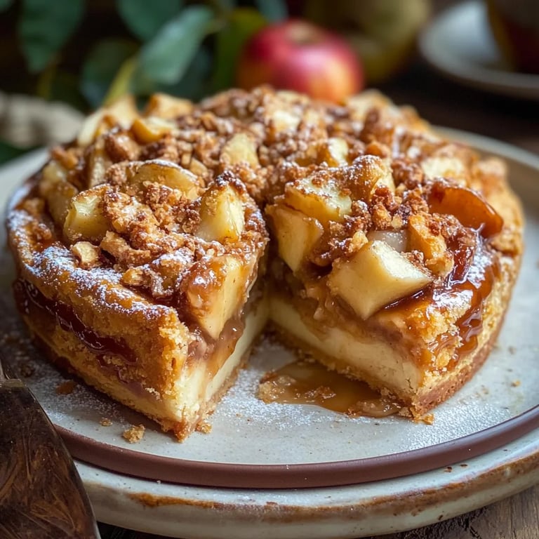 Apfelkuchen mit gesalzenem Karamell