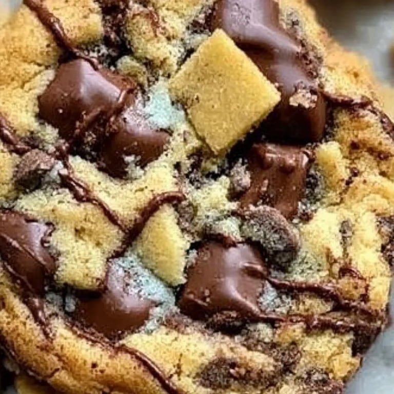 Klebrige Schokoladenkekse mit zwei Chips