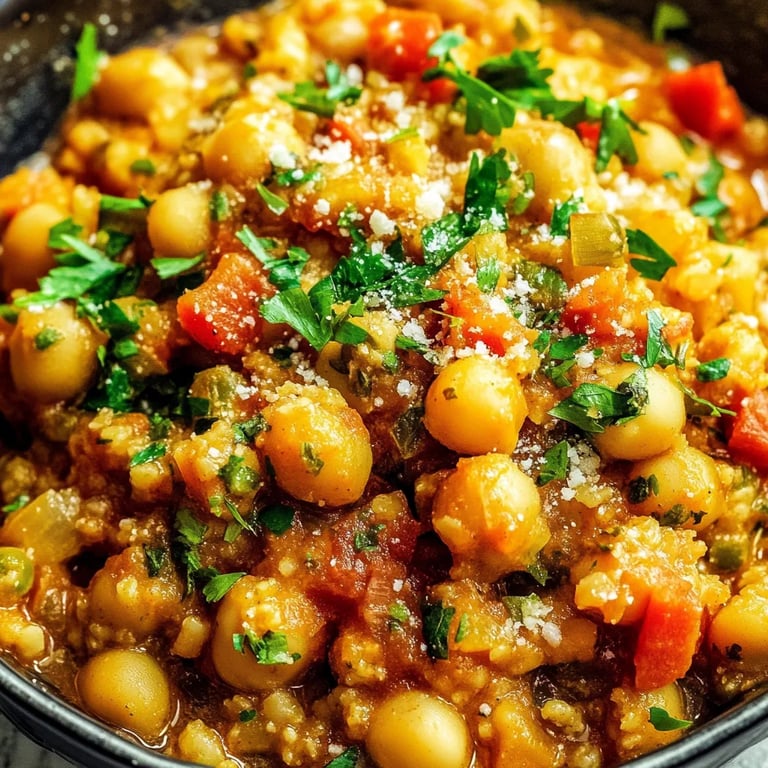 Orientalischer Kürbiseintopf mit Kichererbsen und Zimt-Rosinen-Vollkornreis