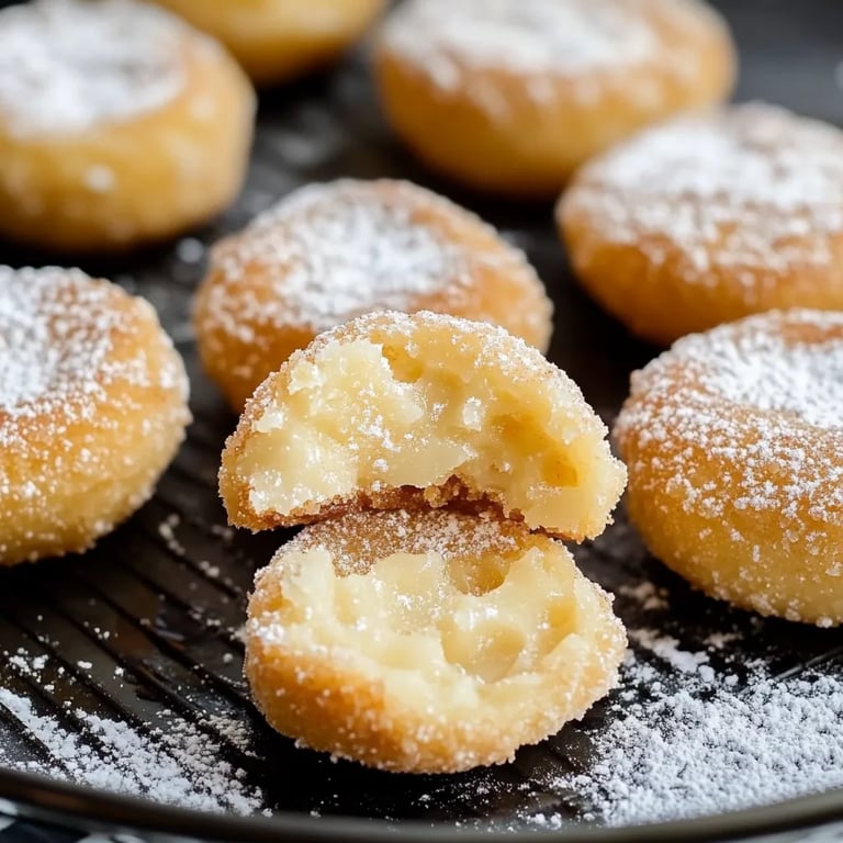 Vanillekipferl-Kugeln mit Marzipan & Nougat