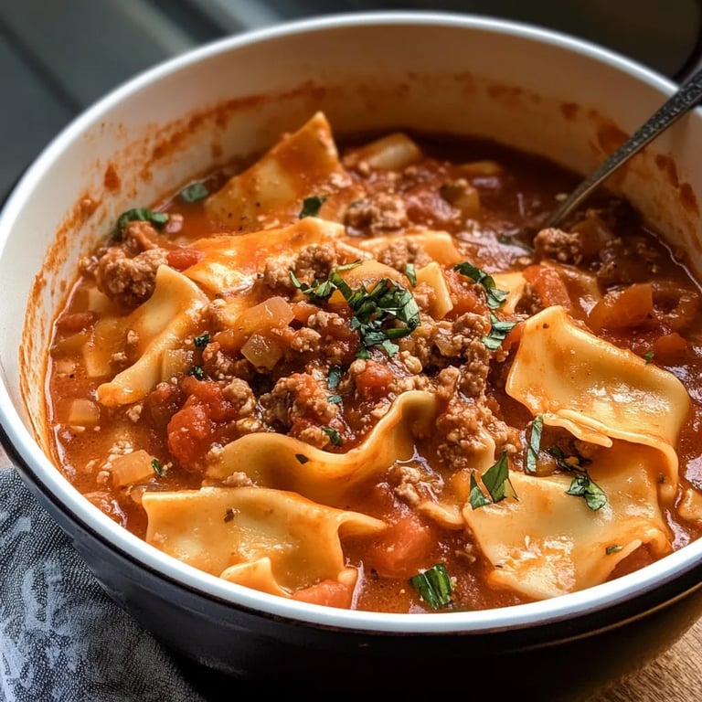 One Pot Lasagna Soup