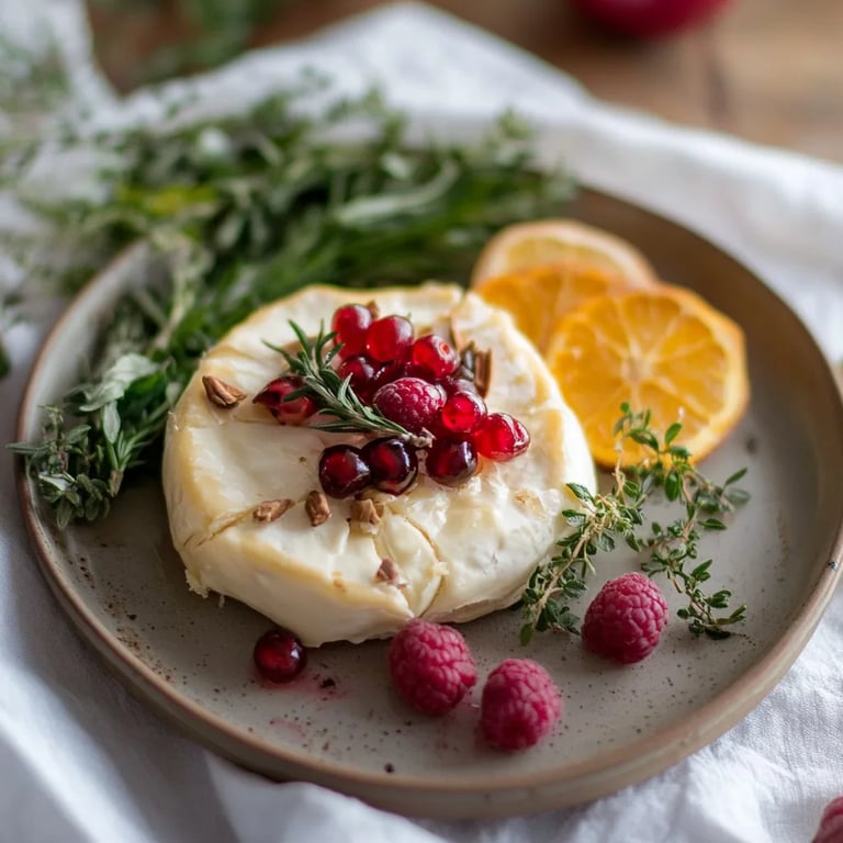 Camembert im Blätterteig mit Preiselbeeren & Wintersalat