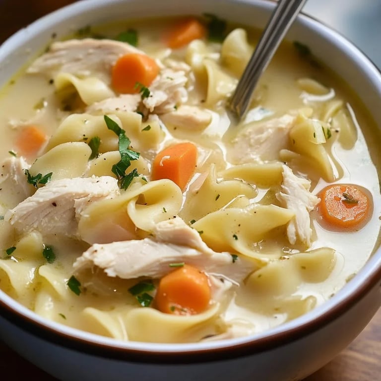 Easy Creamy Chicken Noodle Soup