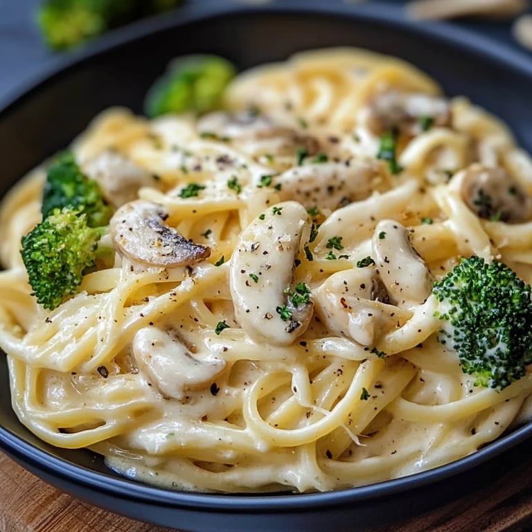 Cremige Hähnchen-Brokkoli-Pasta