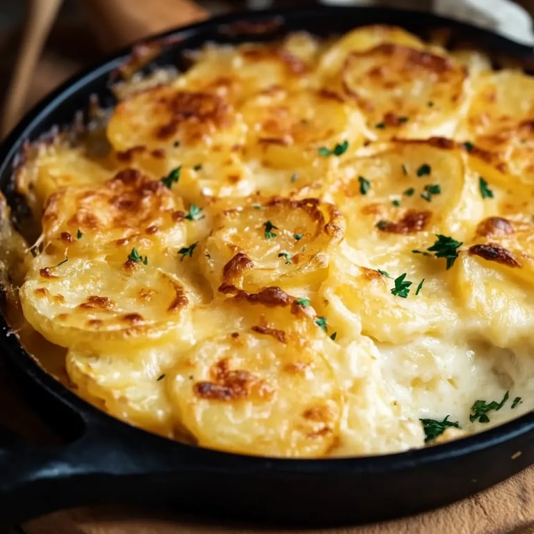 Käseüberbackene Kartoffeln