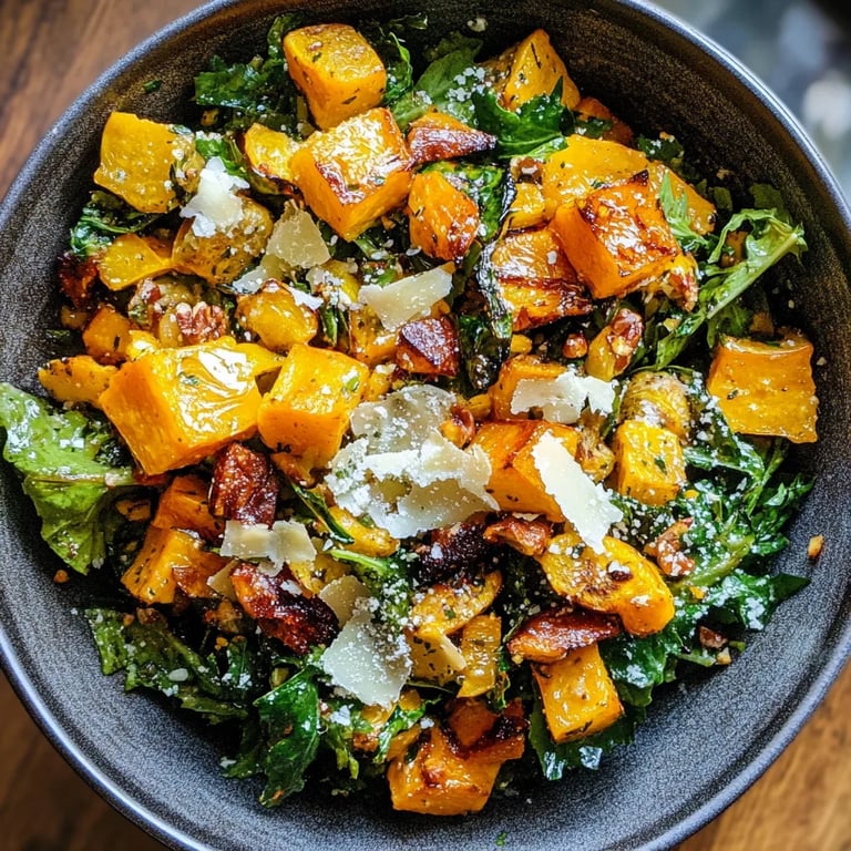 Autumn Caesar Salad w/ Roasted Delicata Squash Croutons