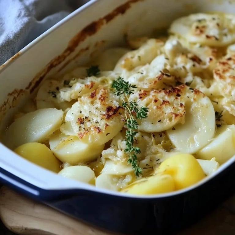 Vegetarischer Blumenkohlauflauf mit Käse überbacken