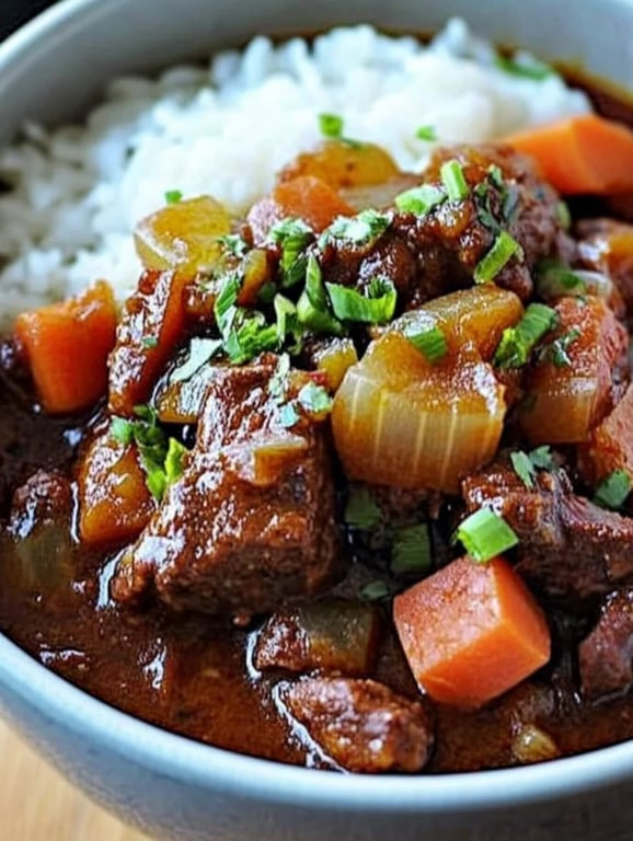 Jamaican Beef Stew With Rice