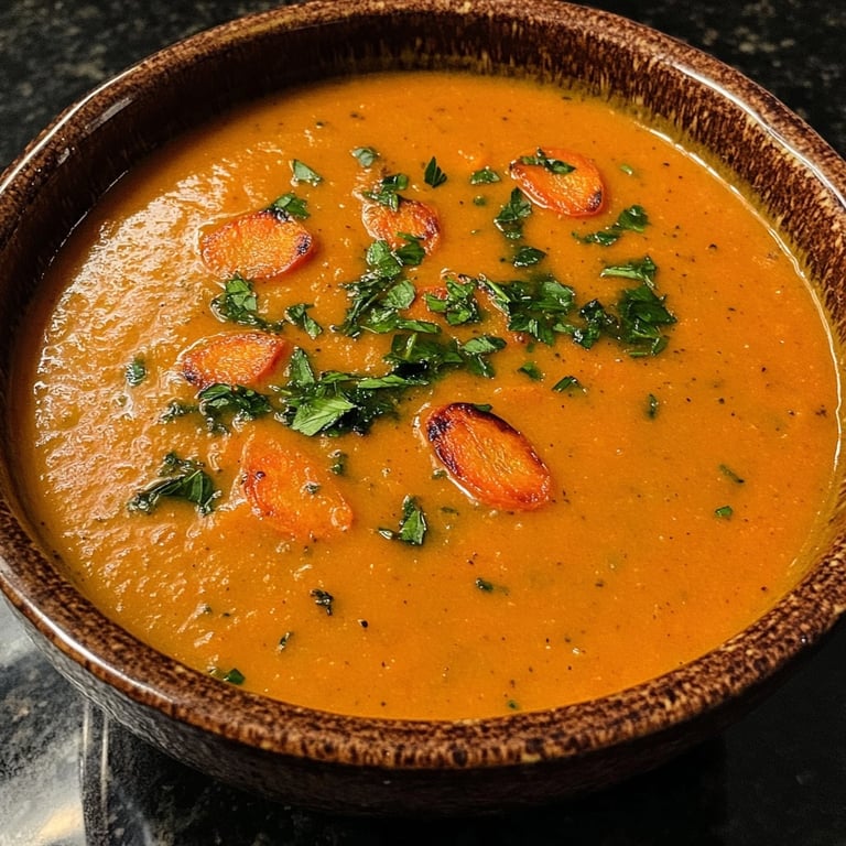 Healthy Vegan Roasted Carrot Soup