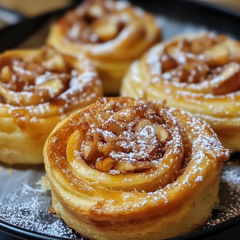 Apfel Zimt Schnecken mit Blätterteig