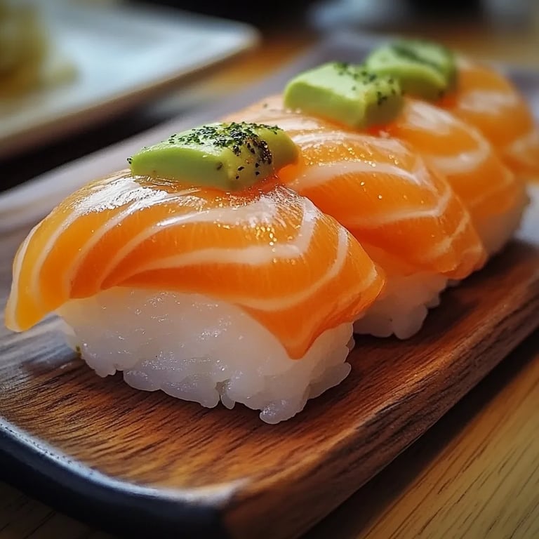 Tasty Smoked Salmon Nigiri