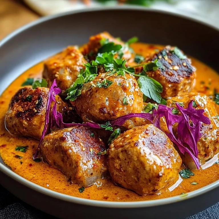 Hackbällchen in cremiger Paprikasoße