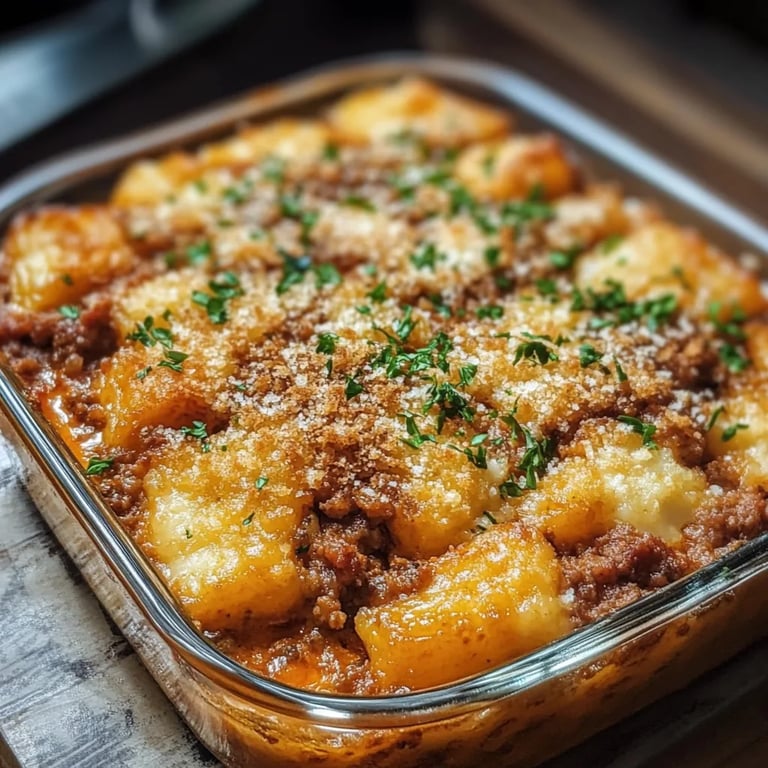 Kroketten Auflauf mit Hackfleisch