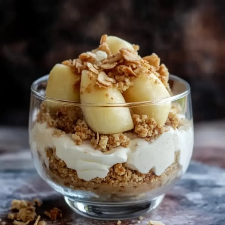 Apfel-Crumble im Glas