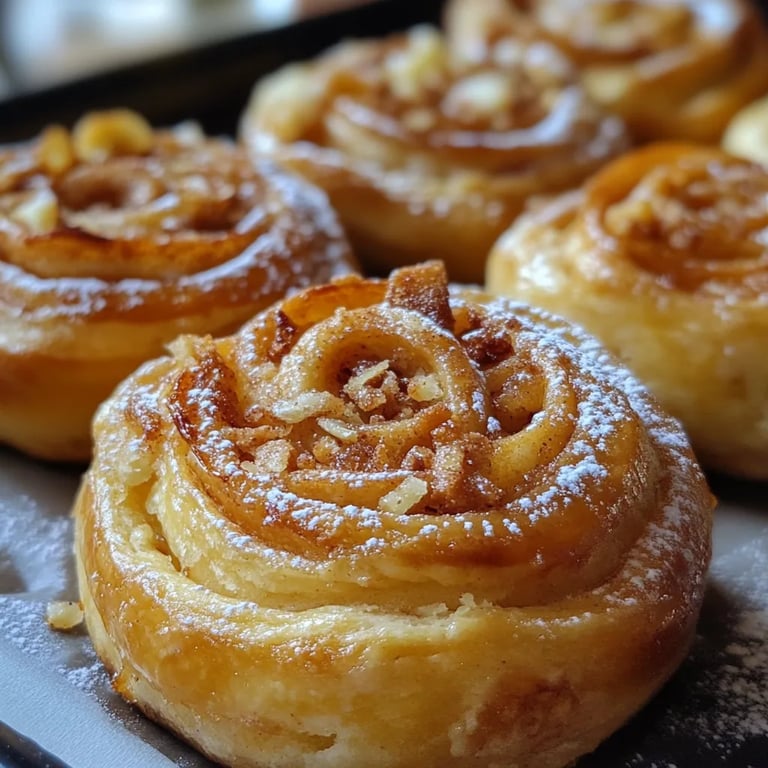 Apfel Zimt Schnecken mit Blätterteig