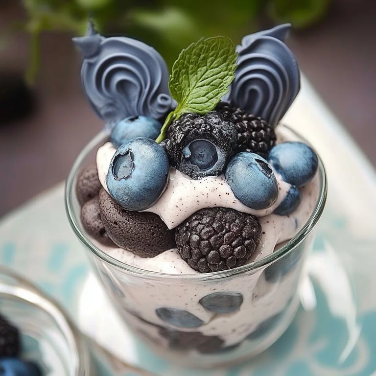 Cremiger Cheesecake im Glas mit Oreo und Himbeertopping