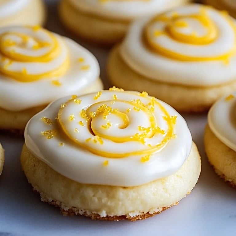 Weiche Zitronen-Kekse mit spritzigem Zuckerguss