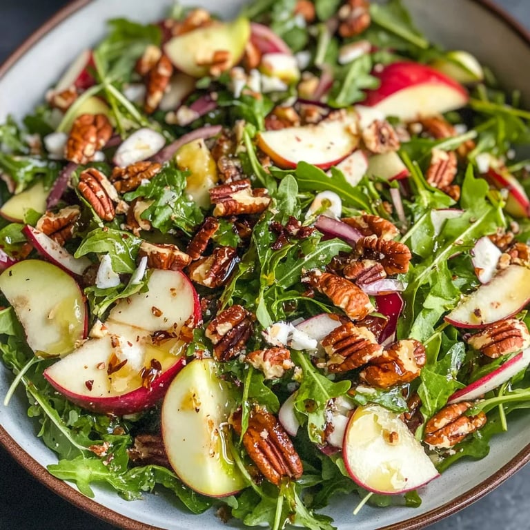 Apple Arugula Salad w/ Maple Pecans