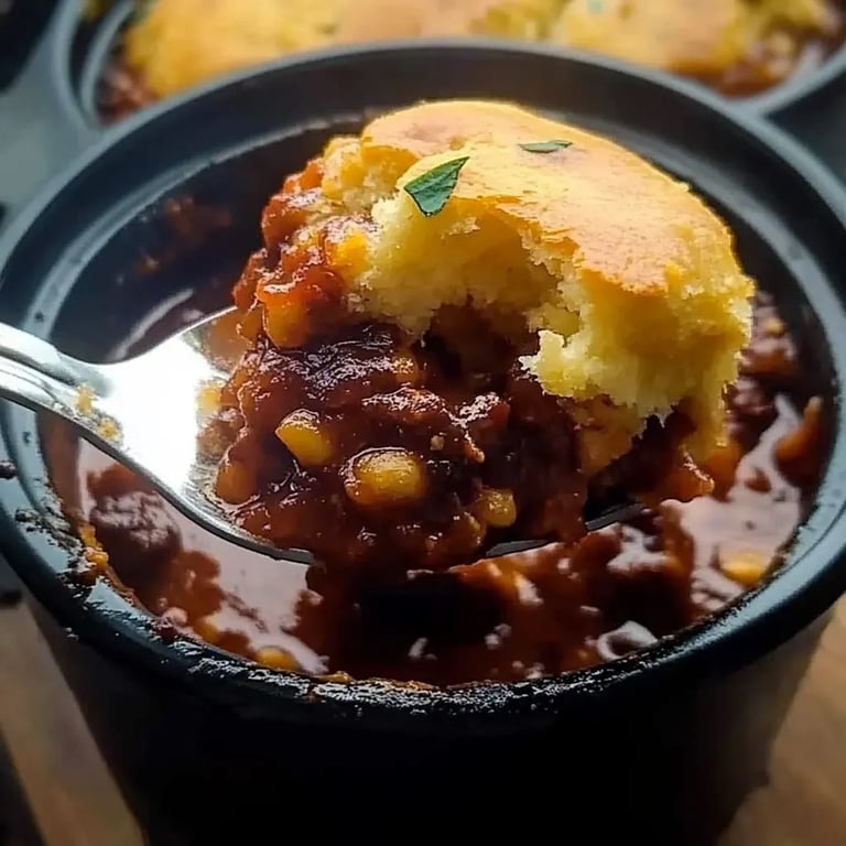 Texas Style Chili with Cornbread Crust