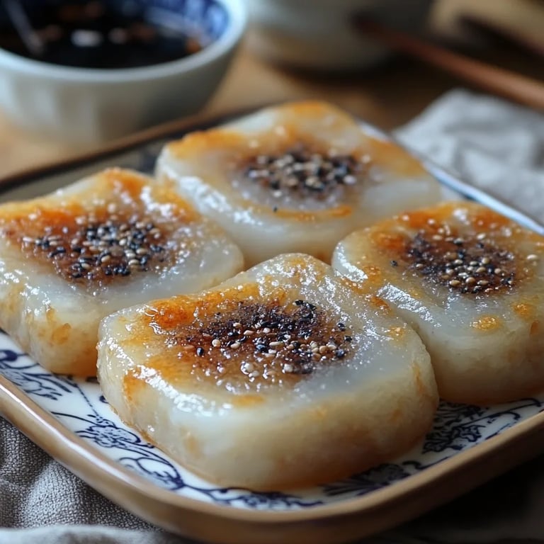 Glutinous Rice Cakes w/ Sweet Sesame Filling: An Amazing Ultimate Recipe