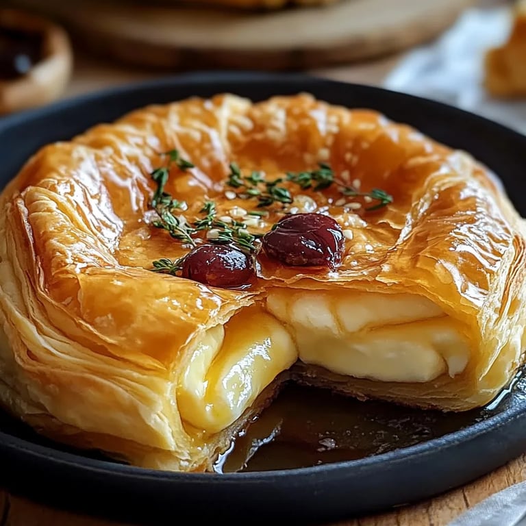 Baked Brie in Puff Pastry with Honey
