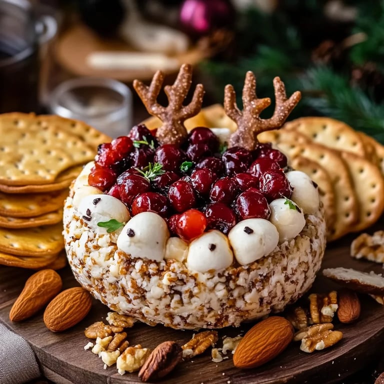 Reindeer Cheese Ball Christmas Appetizer