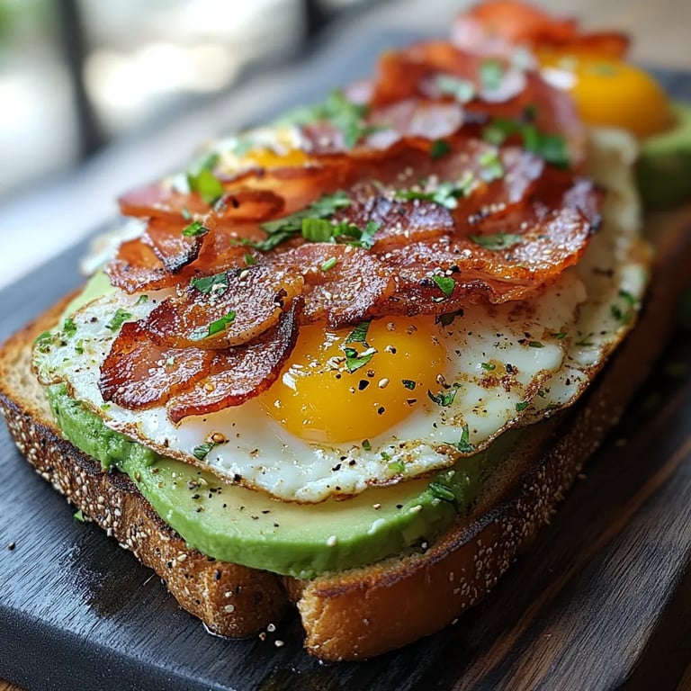 Tostada con Tocino, Huevo y Aguacate: La Increíble Receta Última