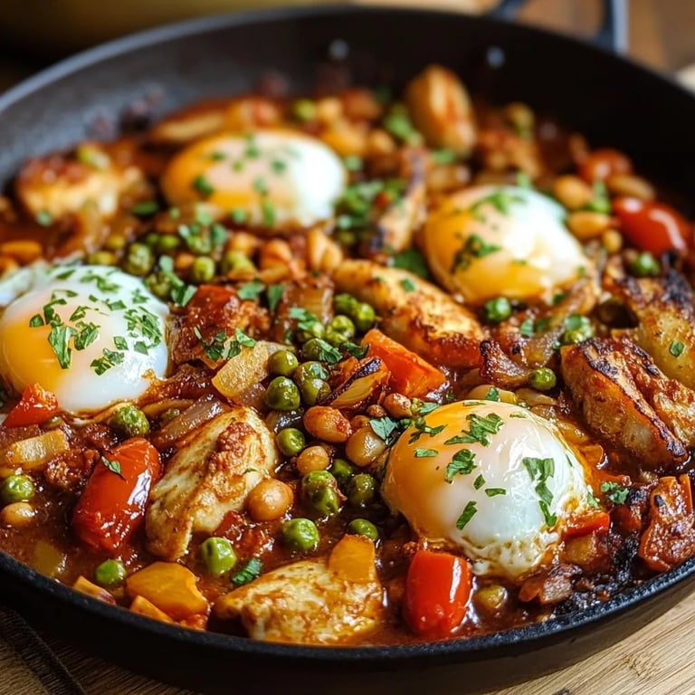 Spanische Bohnen und Eier