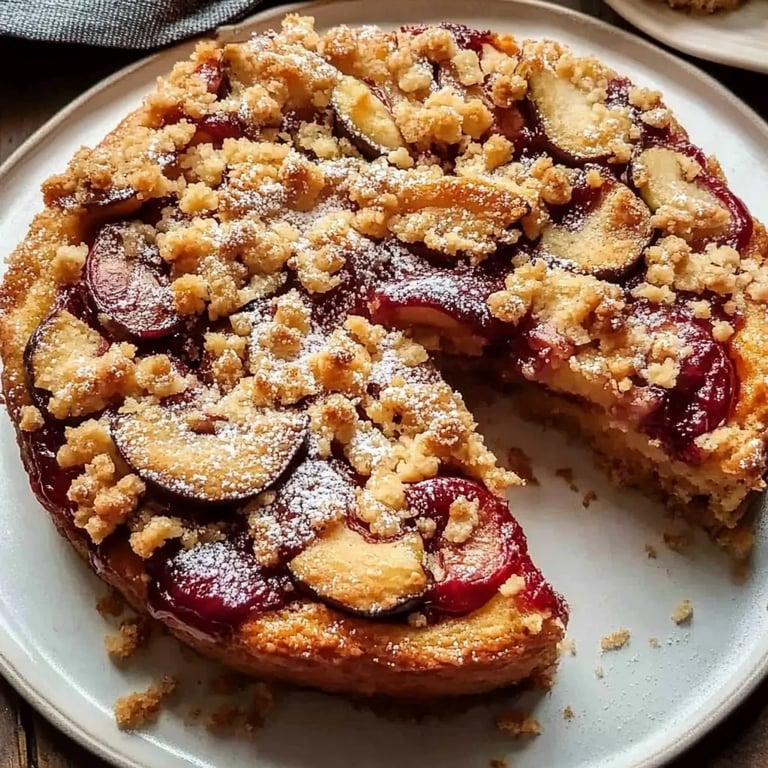 Zwetschgenkuchen mit Rührteig und Streuseln