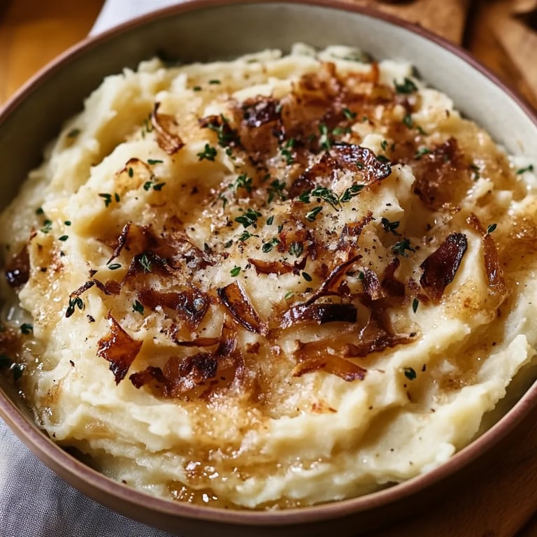 Best Ever Caramelized Onion Mashed Potatoes