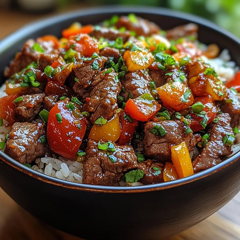 Bol de Riz au Bœuf et Poivrons : Une Recette Incroyable Ultime