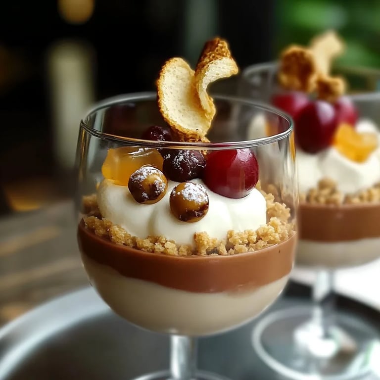 Weihnachtliches Rentier Dessert im Glas
