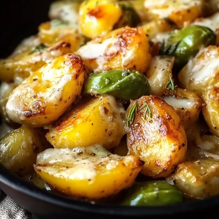 Herbstliches Rosenkohl Kartoffel Blech