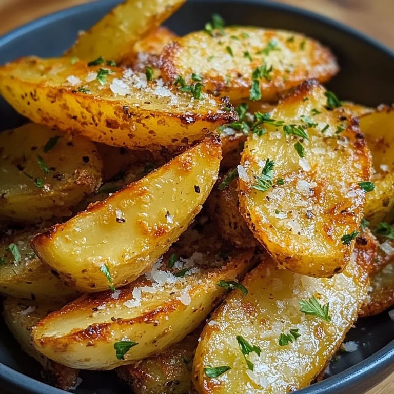 Knusprige Knoblauch-Parmesan-Kartoffelspalten