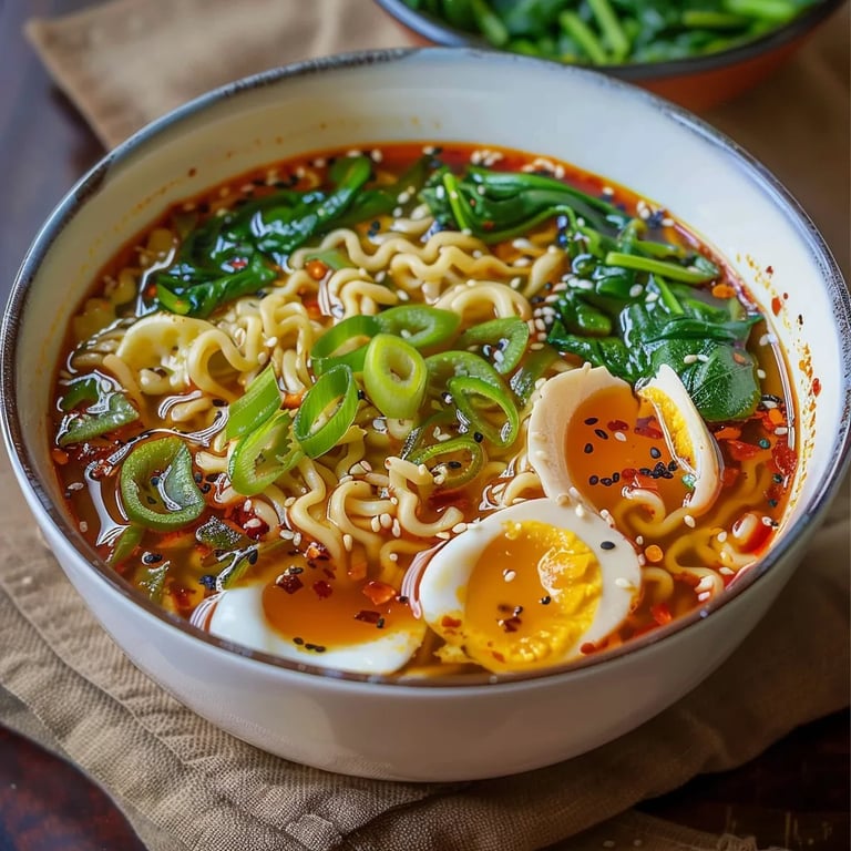 Bol de ramen aux raviolis salés