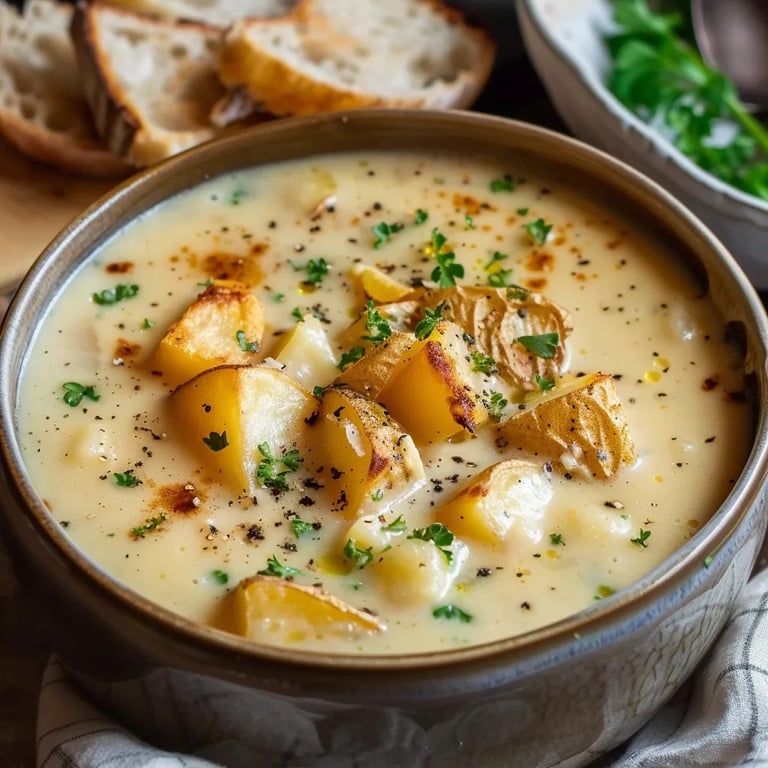 Cheddar Garlic Herb Potato Soup