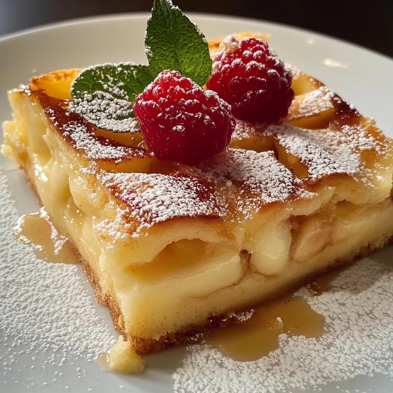 Saftiger Apfelkuchen mit Vanillepudding