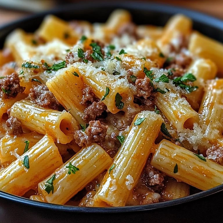 Cheesy Penne w/ Garlic Butter Ground Beef: An Amazing Ultimate Recipe