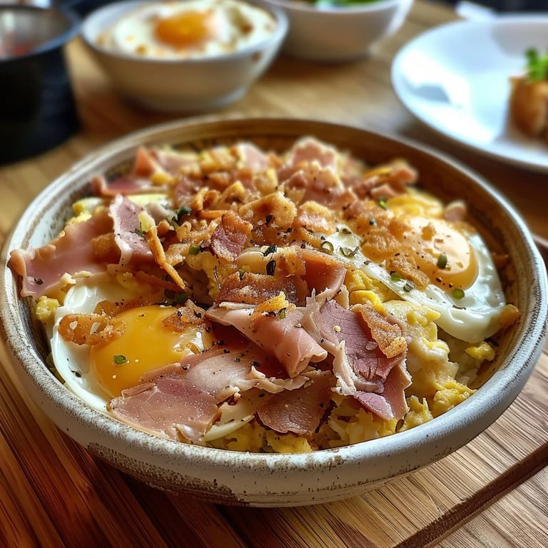 Huevos revueltos con jamón