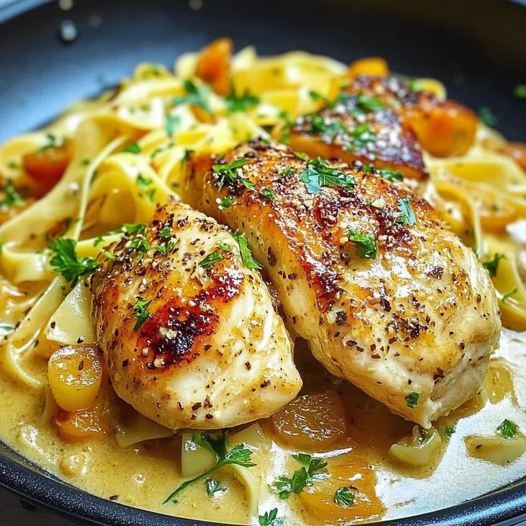 Schnelles One-Pan Chicken mit Butternudeln