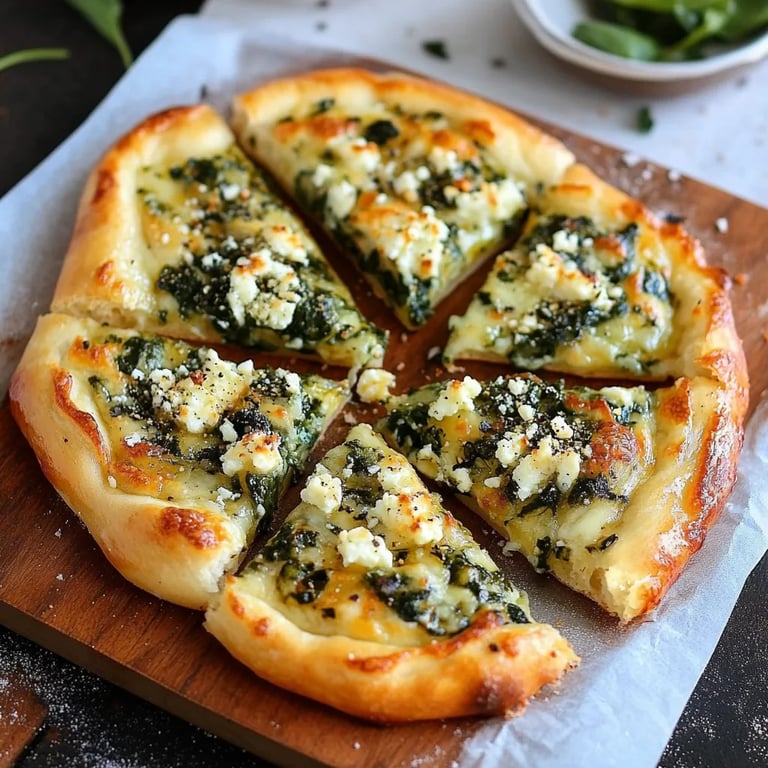 Feta- und Spinat-Pizzaschnecken