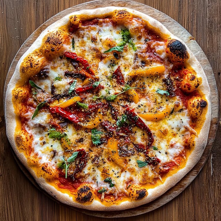Pizza mit gerösteter roter Paprika und kalabrischem Chili: Ein Unglaubliches Ultimatives Rezept