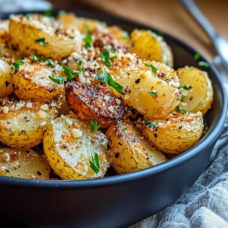 Gebackene Kartoffeln mit Knoblauch & Parmesan
