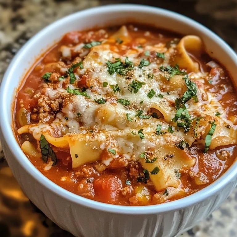 Spicy & Creamy Lasagna Soup