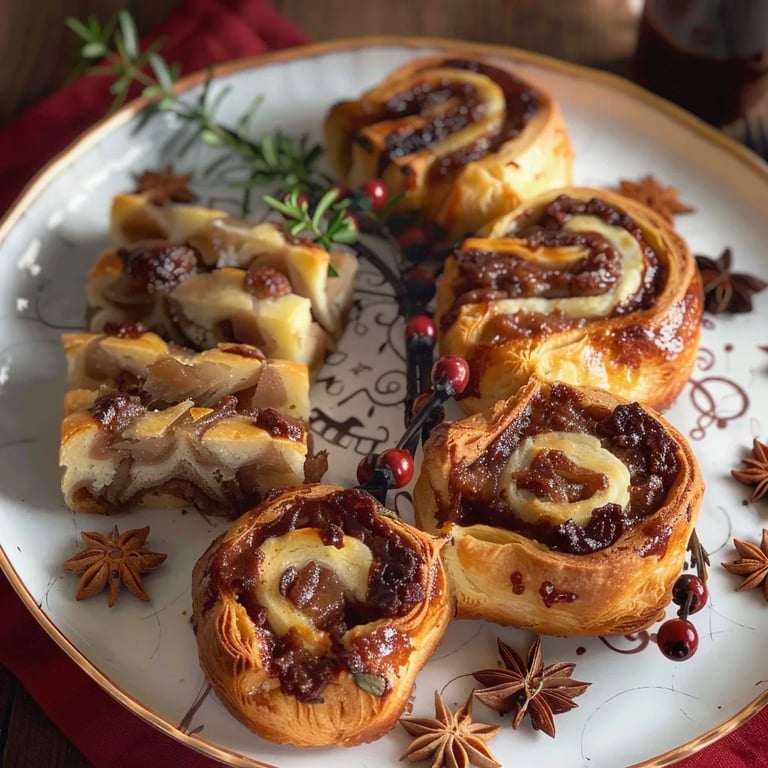 Festliche Blätterteig-Tannenbäume