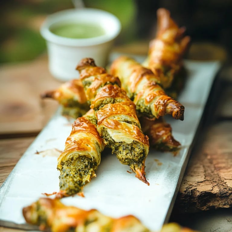 Blätterteig Pesto Käse Sticks
