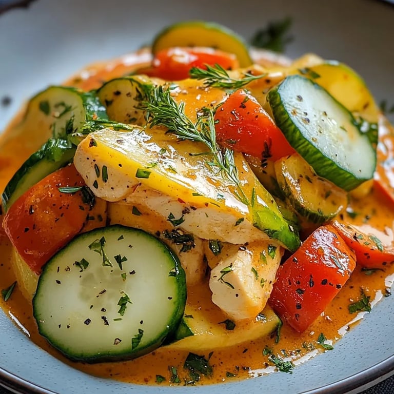 Paprika-Zucchini-Sahne-Hähnchen