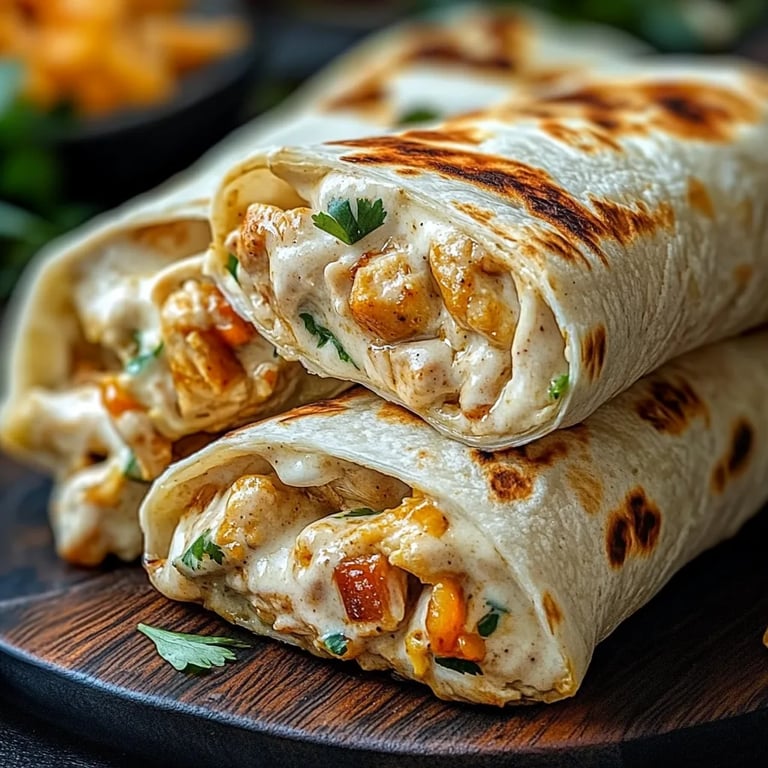 Cheesy Garlic Chicken Wraps