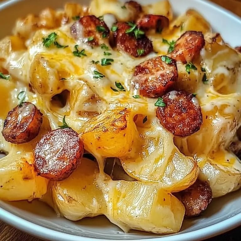 Cheesy Ranch Potatoes and Smoked Sausage